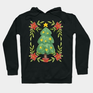 Cute Watercolor Christmas Tree Hoodie